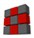 Four edge pieces on a side of a Rubik's cube are highlighted in red
