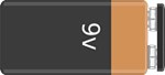 Breadboard diagram symbol for a nine volt battery