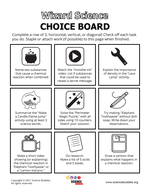 Wizard Science Choice Board