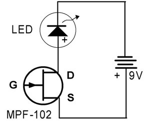 Circuit diagram for a solid-state charge detector