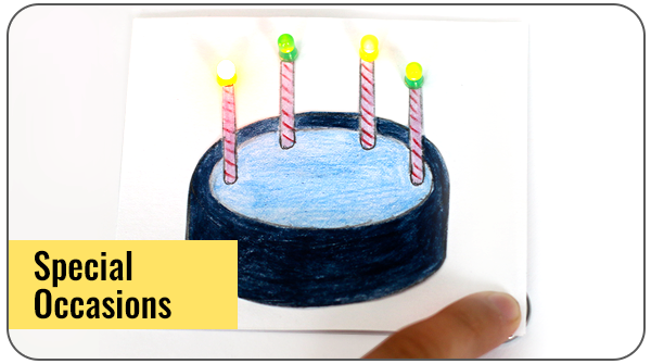 Birthday card paper circuit example