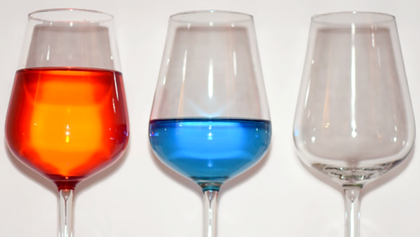 Three glasses with varying amounts of water