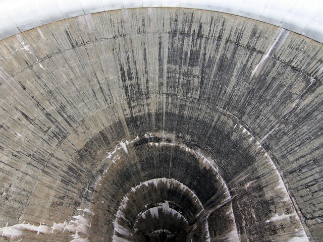 looking down into the Intake tunnel for hydroelectric dam