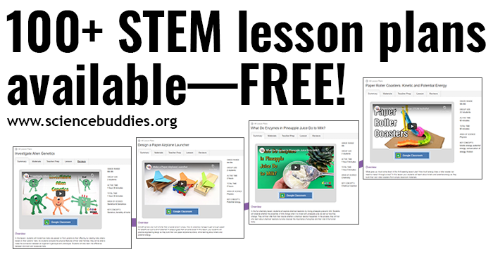 Images from four lesson plans to celebrate availability of 100+ free STEM lessons