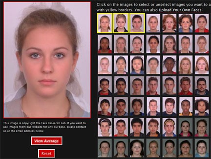 Screenshot of a webpage used to create composite headshots