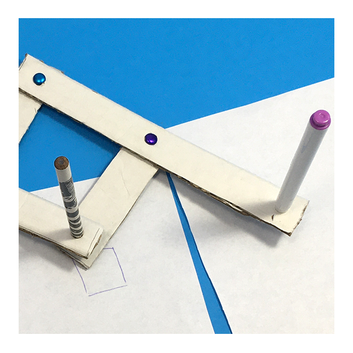 Pantograph made from cardboard with one marker to draw an image and one that will replicate it - Awesome Summer Science Experiments