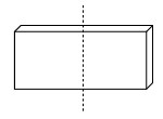 Drawing of a line dividing a rectangular prism into equal squares