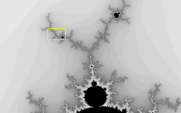 Portion of a fractal magnified resembles repeated branches of lightning