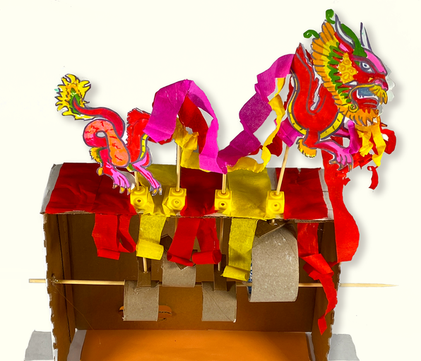 A dragon automata being constructed