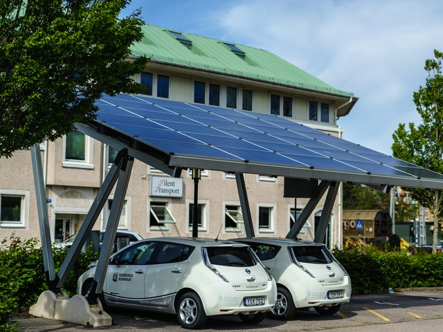 Solar panel parking lot