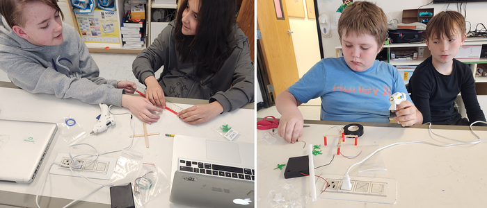 Students working on drone project
