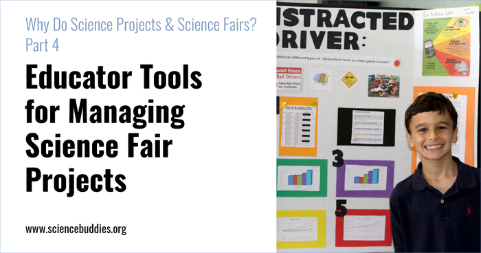 Student with science project display board - part of Why Do Science Projects and Science Fairs series, post 4 on tools to help manage and plan science projects and science fairs