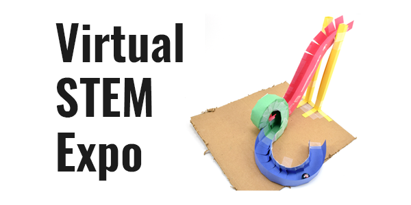 Paper roller coaster, one of 30 activities featured in virtual STEM expo video