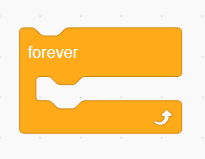 Screenshot of a forever loop block in the program Scratch