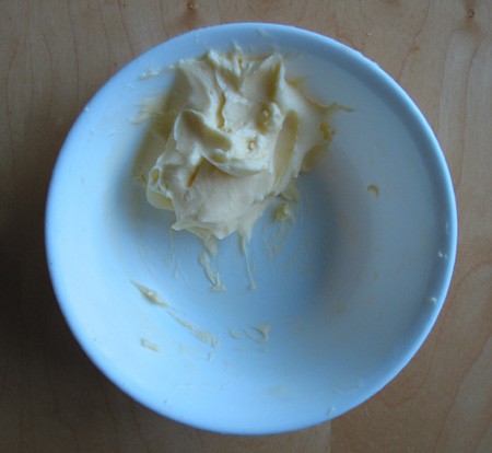 Soften butter in a bowl