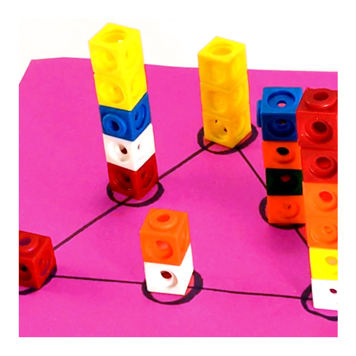 Blocks set up in piles along magic triangle perimeter - Awesome Summer Science