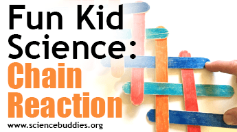 Example of chain reaction activity using wooden craft sticks