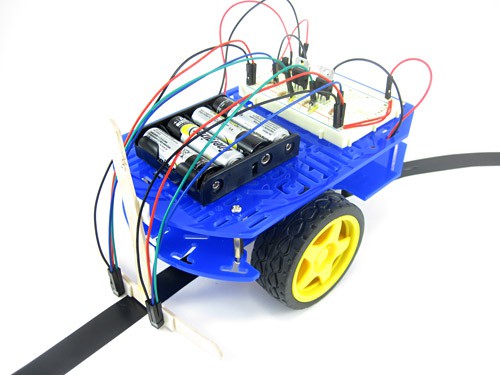 Photo of a robot designed to follow lines