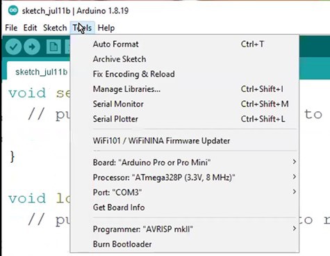 Arduino IDE Tools setting required. 