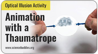 Optical Illusion Science Projects: Hands holding thaumatrope