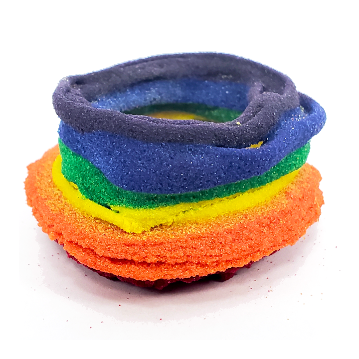 3D printed stack created with rainbow colors of sand and glue - Awesome Summer Science Experiments