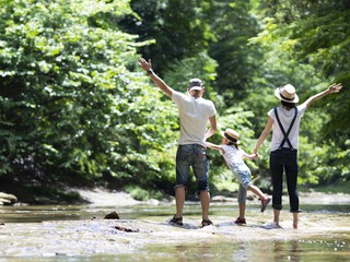 family on their property