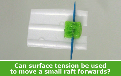 Explore surface tension with a small raft and soap science experiment  / Hand-on STEM experiment