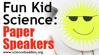 Example paper speakers made with paper plates and electronics parts