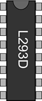 Breadboard diagram symbol for a L293D h-bridge motor driver