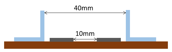 Diagram showing spacing for magnets on a maglev track