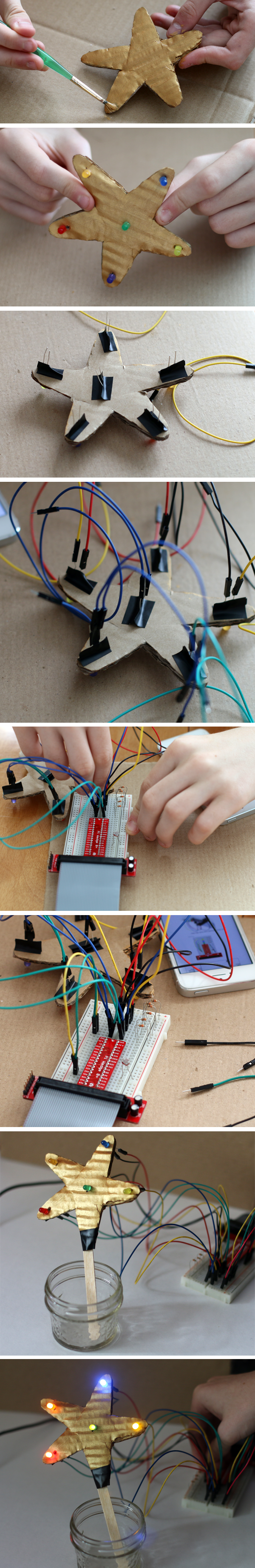 We got in the holiday spirit with Scratch and Raspberry Pi to light up a simple light-activated star!