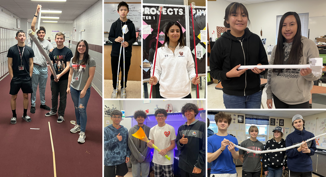 Collage of students, ages 15 and up, showing off their 2023 Science Buddies Engineering Challenge solutions.