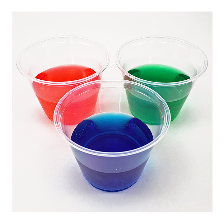 Three cups of different colored liquids - Awesome Summer Science Experiments