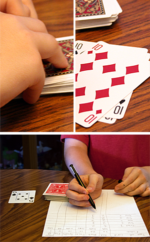 Family math probability card science