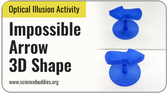 Optical Illusion Science Projects: Impossible arrow shape with reflection that points the other way