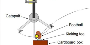 Super Bowl Science / Kicking experiment using a model built with the Ping Pong Catapult kit from the Science Buddies Store