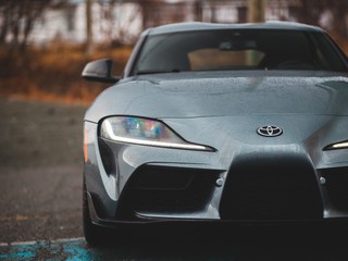 LED headlights on sports car