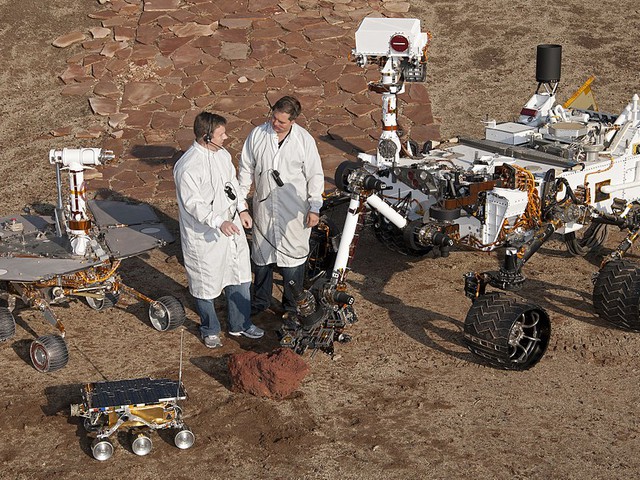 Engineer and mars robots