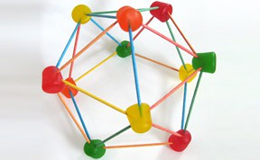 A geodesic dome built using gumdrops and toothpicks