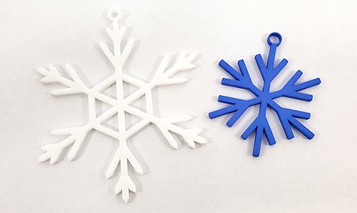 D printed snowflake ornaments