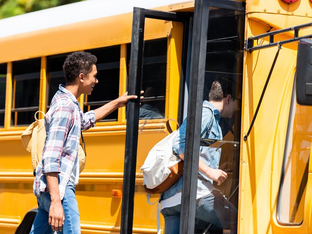 School bus with students