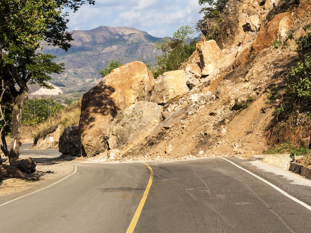 landslide on road