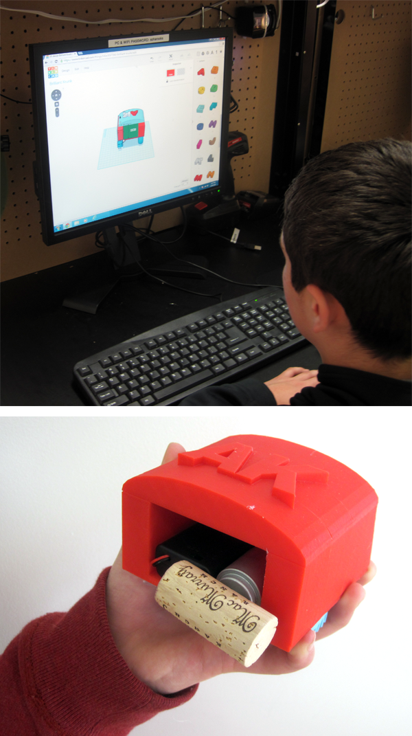 The Tinkercad design process of a place holder