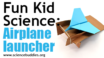 Paper airplane launcher example made from cardboard and a rubber band