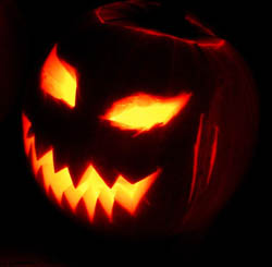 A Jack o' Lantern made for the Holywell Manor Halloween