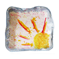 Example of a fresco project depicting a sun scene in an aluminum foil tray - Art Science Experiments