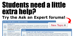 Free science project support in the Ask an Expert forums