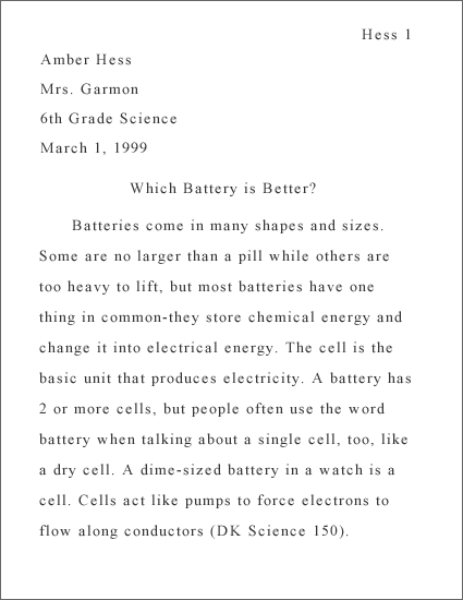 short research paper sample