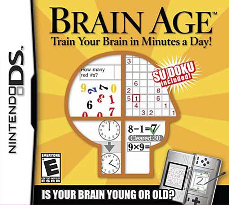 Cover of the video game Brain Age for the Nintendo DS