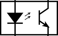 Circuit diagram symbol for an infrared sensor